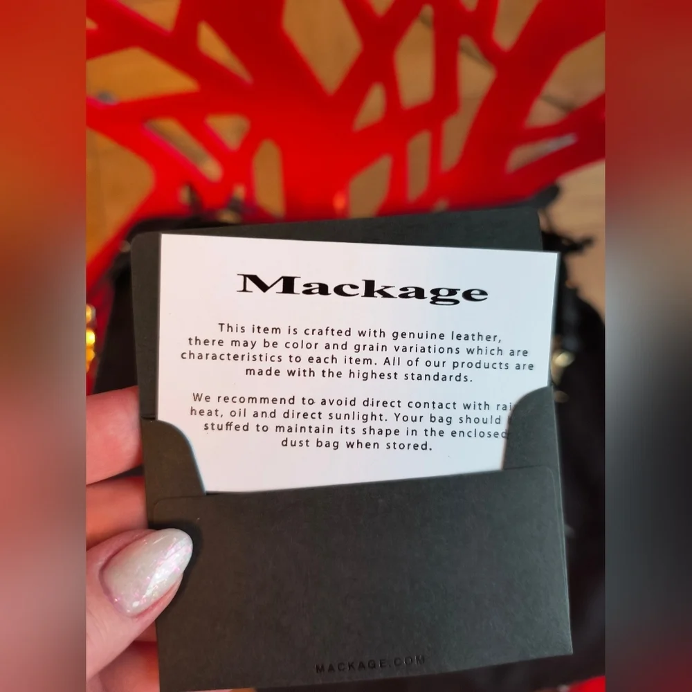 Mackage Effy Nubuck And Leather Black Bag NWT Dust Bag 11.5